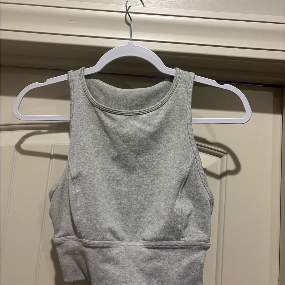 Gray Sleeveless Crop Top